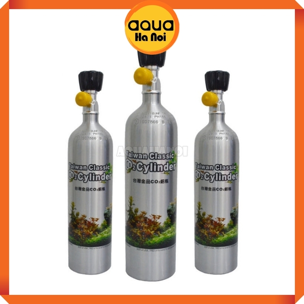 Bình CO2 thủy sinh nhôm Taiwan van ngang Aqua Classic 2L - Rỗng