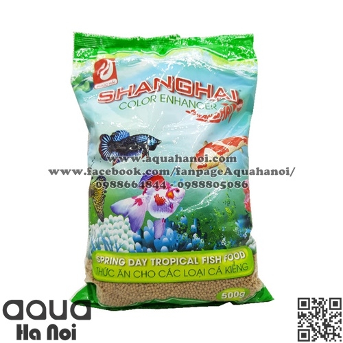 Thức ăn cá Shanghai hạt to - Gói 500g - Phù hợp mọi loại cá cảnh