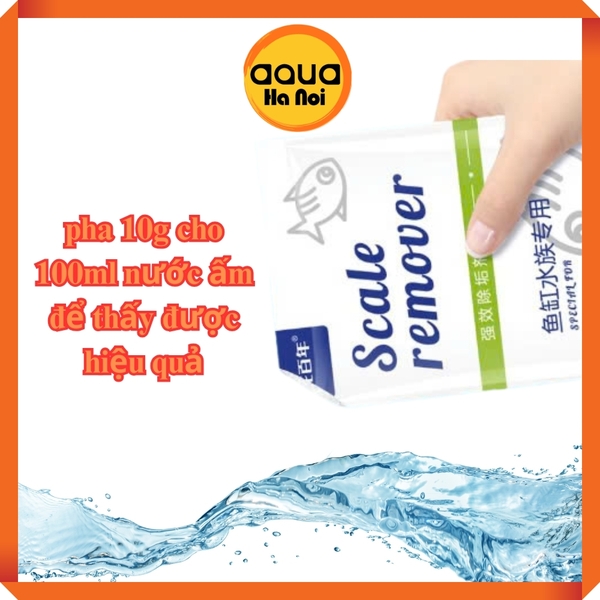 Bột hòa tan tẩy cặn canxi hồ cá thủy sinh, vệ sinh nhà tắm SCALE REMOVER - Gói 200g Dùng cho nhiều đồ dùng 1 lúc