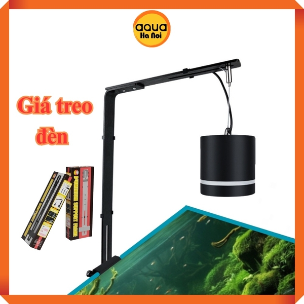 Giá treo đèn đơn hồ cá thủy sinh hợp kim nhôm hình chữ L - Màu đen - Treo 1.5 Kg