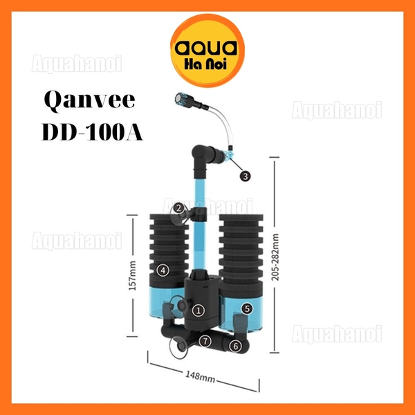 Lọc vi sinh Qanvee DD-100A - Có sẵn máy bơm và khay chứa VLL