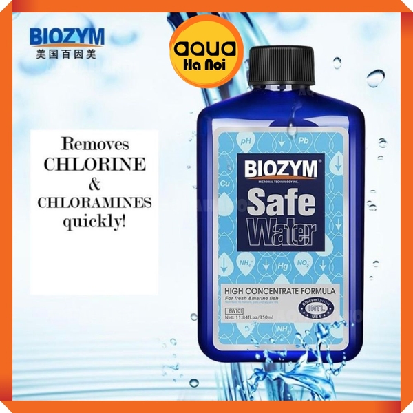 Biozym Safe Water khử Clo và Amoniac chống sốc cho cá cảnh - Chai 150 mL