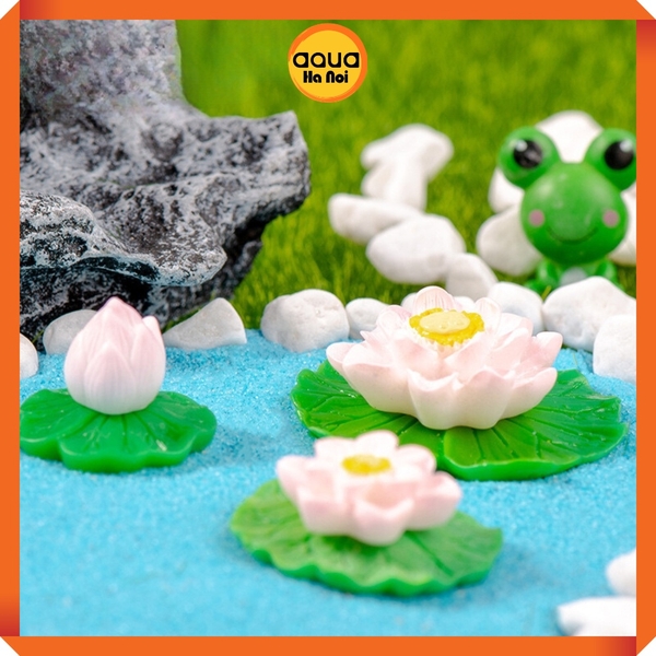 Mô hình hoa sen nhụy vàng - Phụ kiện trang trí thủy sinh, bán cạn terrarium, tiểu cảnh, sen đá, decor nội thất