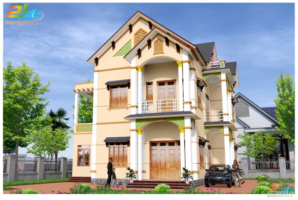 Phối màu sơn biệt thự mẫu 58