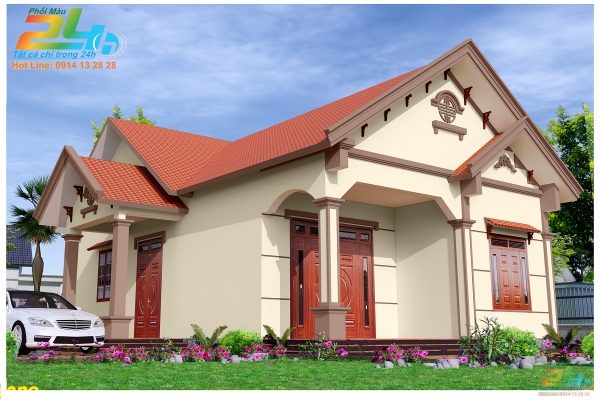 phối màu 3D nhà 1 tầng