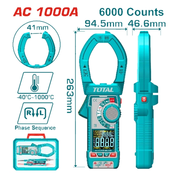 Kềm Ampe Kìm đo AC Kỹ Thuật Số Total TMT7610001