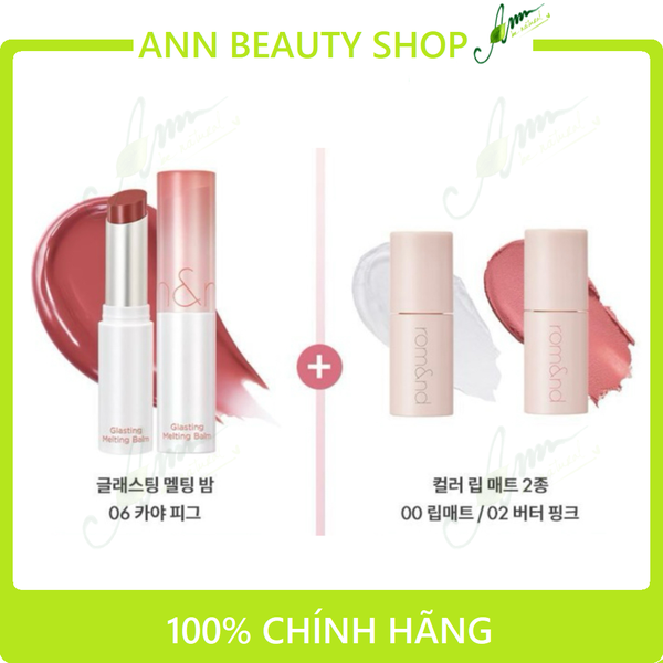 Set Son Romand 1 Glasting Melting Balm Fullsize 2 Color Lip Matte Minisize