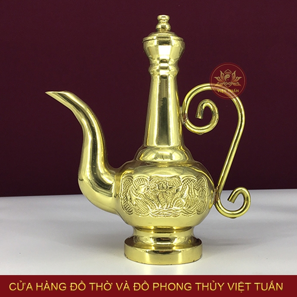 Ấm rót rượu đồng vàng bóng