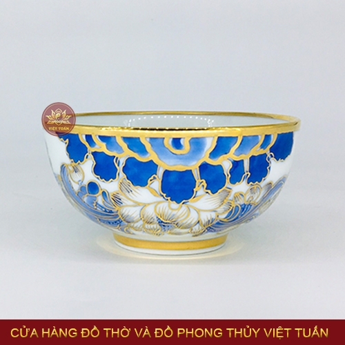 Bát con hoa sen vẽ vàng