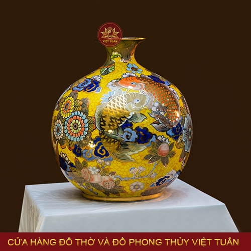 Bình hút lộc Phú Quý Hữu Dư vẽ vàng 24K
