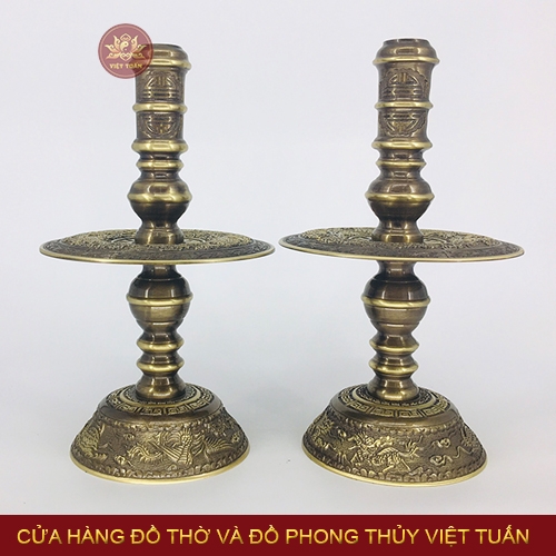 Chân nến long phụng đồng 2 công nghệ