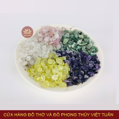 Đá thạch anh ngũ sắc vụn