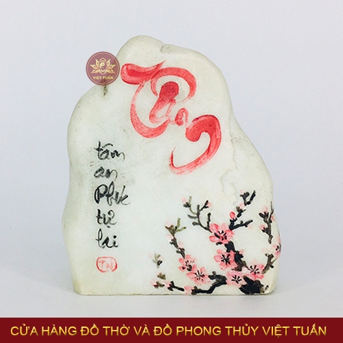 Đá vẽ thư pháp chữ Tâm
