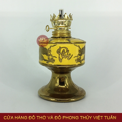 Đèn dầu chữ Phúc kim sa