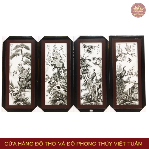 Tranh gốm tứ quý