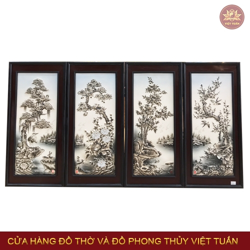 Tranh gốm tứ quý