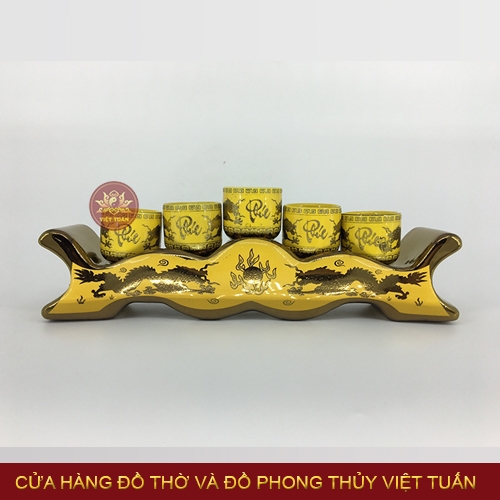 Bộ kỷ 5 chén song long chầu nguyệt