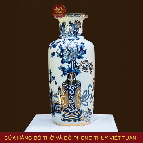 Lọ bí cổ đồ vẽ vàng 24K
