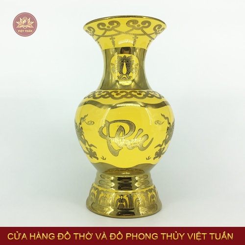 Lọ hoa chữ Phúc kim sa