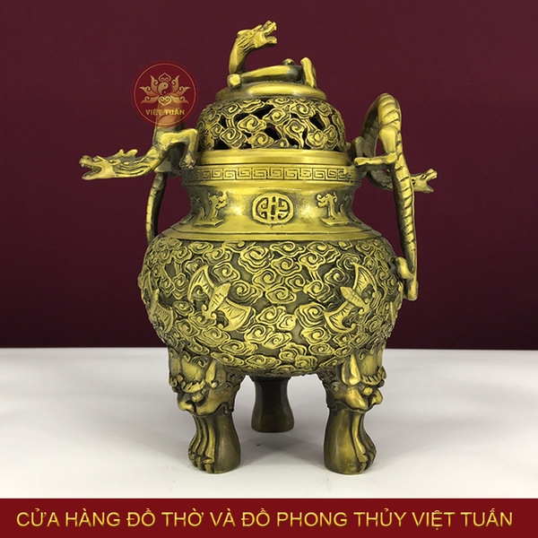 Lư đốt trầm nắp rồng