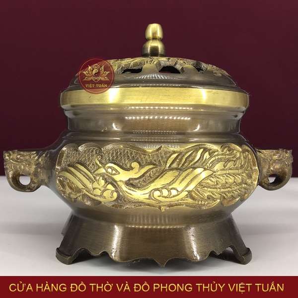 Lư đốt trầm khắc phượng