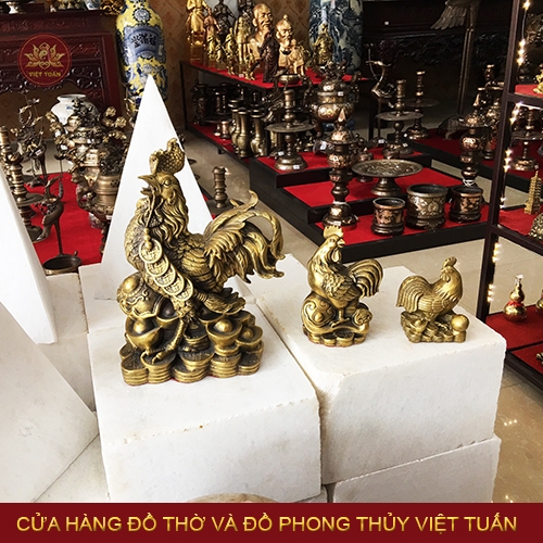 Tượng gà trống bằng đồng