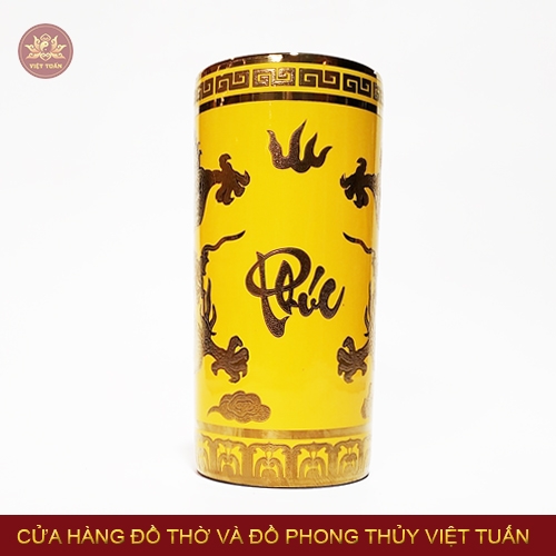 Ống hương chữ Phúc vàng kim sa