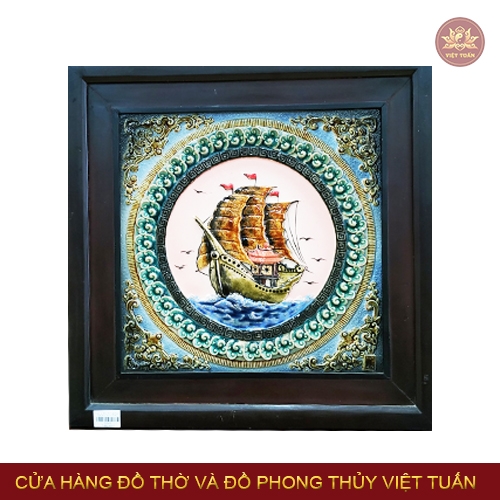 Tranh gốm thuận buồm xuôi gió