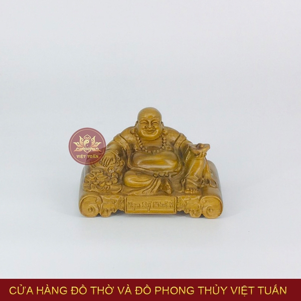 Tượng di lạc vạn sự như ý gỗ bách xanh