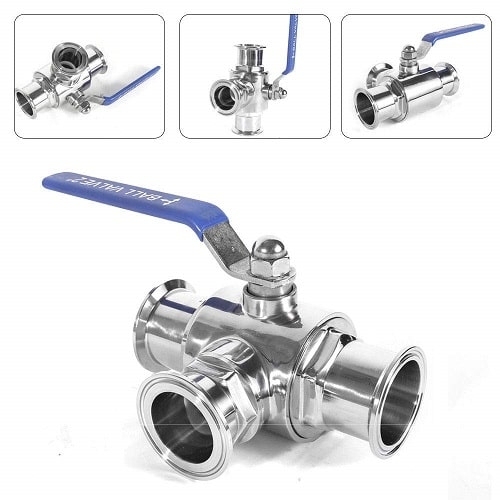 Van bi ba ngã nối clamp