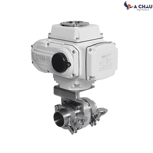 Van bướm điều khiển điện inox kiểu nối tri-clamp