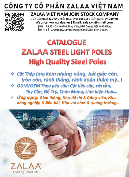 Giải Pháp Cột Thép Chiếu Sáng Đô Thị Từ ZALAA Việt Nam