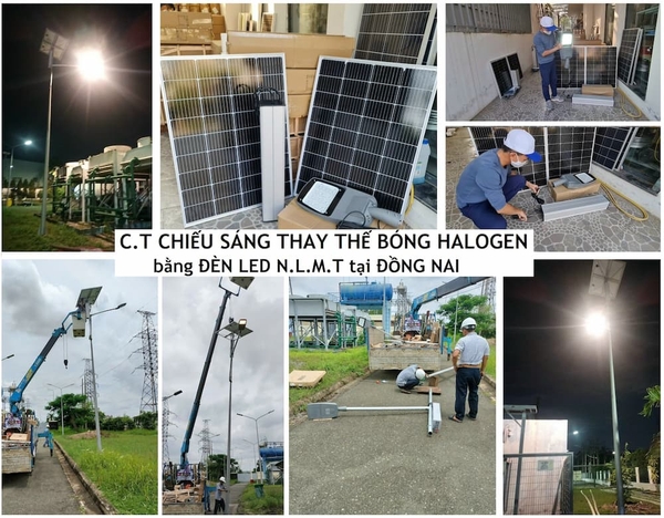 Công Trình Chiếu Sáng Thay Thế Bóng Halogen bằng Đèn LED Năng Lượng Mặt Trời tại Đồng Nai