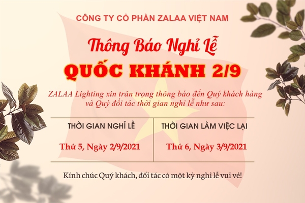 Thông báo nghỉ lễ Quốc khánh 2/9/2021