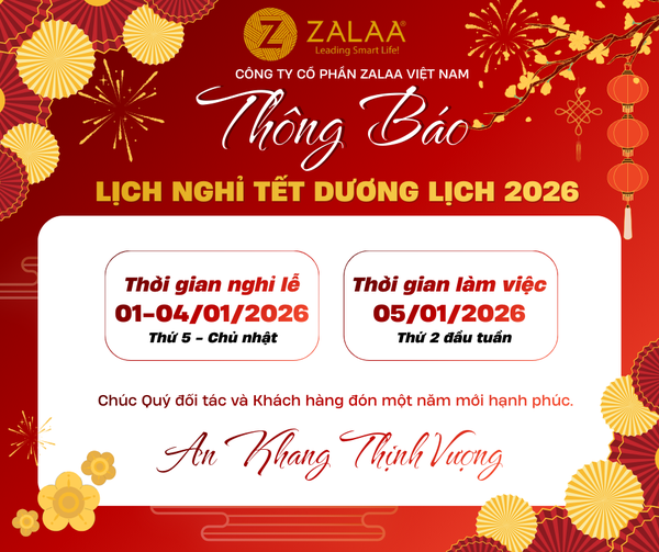 ✅ 🔔 [Thông báo] Lịch nghỉ Tết dương lịch 2026 | ZALAA Lighting