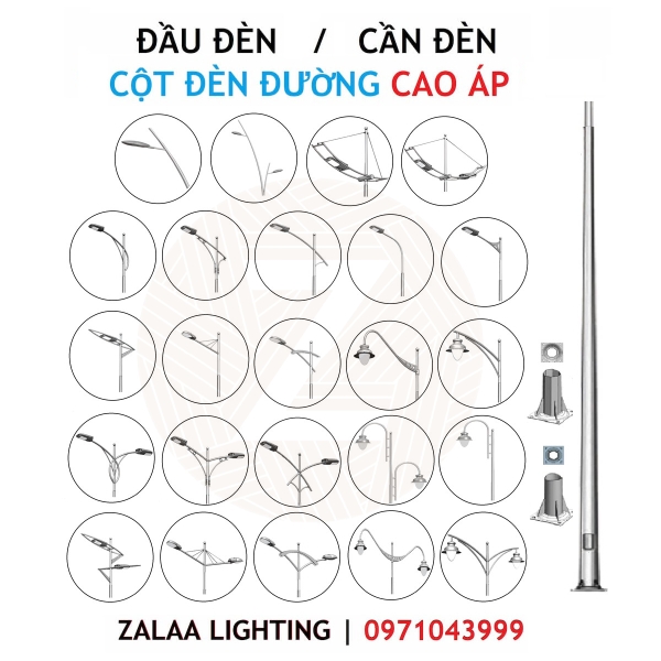 Các loại cần đèn đường cao áp