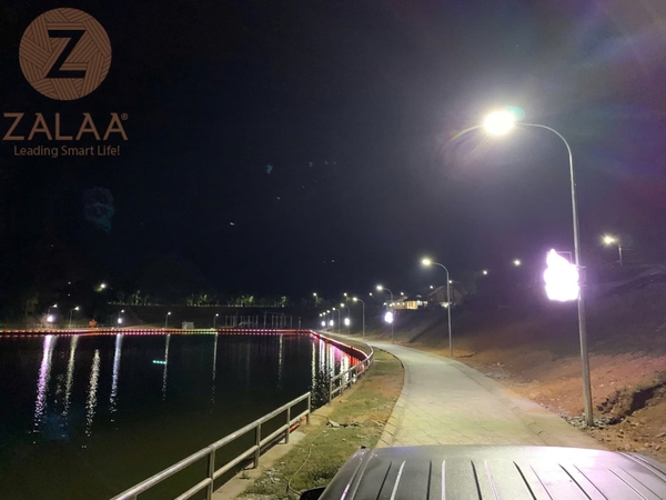 Cột Bát Giác Liền Cần 8m cho Đèn Đường LED 100W tại Hồ Mường Lự, huyện Tam Đường, Lai Châu.