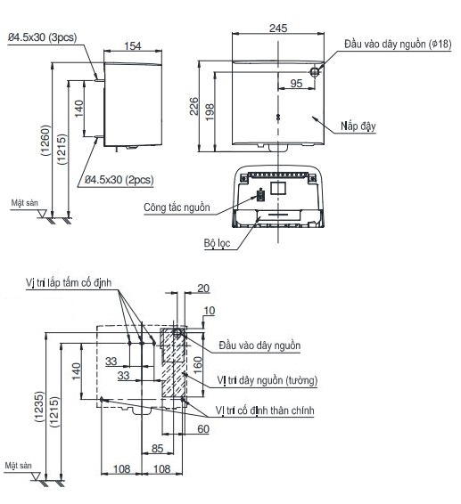 Máy sấy tay tốc độ cao ToTo TYC122W - Bảng giá TOTO mới nhất