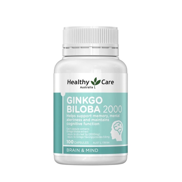 Viên Uống Bổ Não Healthy Care Ginkgo Biloba Úc 2000mg (100 Viên)