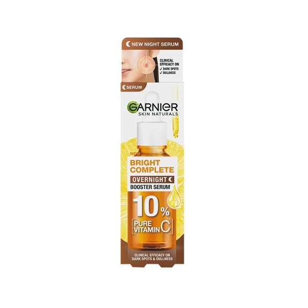 Tinh Chất Garnier Tăng Cường Sáng Da Mờ Thâm Ban Đêm 10% Vitamin C - Bright Complete Overnight Serum 30ml