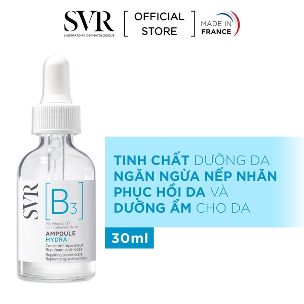 Tinh Chất SVR Ngừa Nếp Nhăn, Phục Hồi & Dưỡng Ẩm [B3] Ampoule Hydra Repairing Concentrate (Nhập Khẩu)