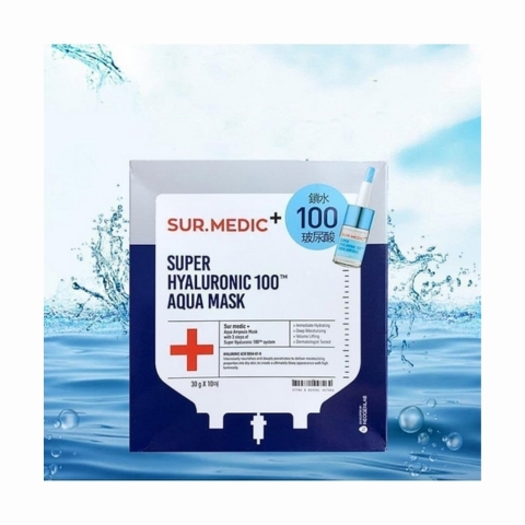 Mặt Nạ Cấp Nước Siêu Tốc Sur.Medic+ Super Hyaluronic 100 Aqua Mask