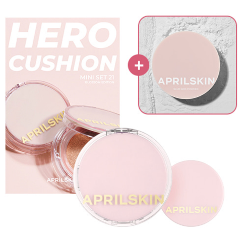 Set Phấn Nước April Skin Hero Cushion Mini Set (Blossom Edition)
