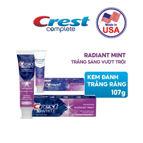 Kem Đánh Trắng Răng Crest 3D White Advanced Radiant Mint (Nhập Khẩu Mỹ)