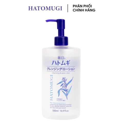 Nước Tẩy Trang Hatomugi Ý Dĩ Dưỡng Ẩm Sáng Da Cleansing & Pore Clear 500ml (Mẫu Mới)