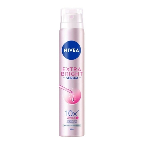 Xịt Khử Mùi Toàn Thân Dưỡng Da Sáng Mịn Nivea Extra Bright Serum 10X Vitamin 100ml