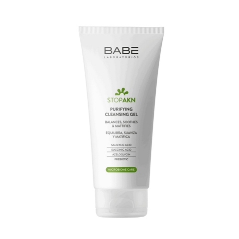 Sữa Rửa Mặt Cho Da Dầu Mụn Babe Stop AKN Purifying Cleansing Gel 200ml Mẫu Mới