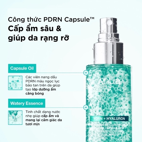 Xịt Khoáng Cấp Ẩm, Phục Hồi Da Anua PDRN Hyaluronic Acid Hydrating Capsule Mist 100ml