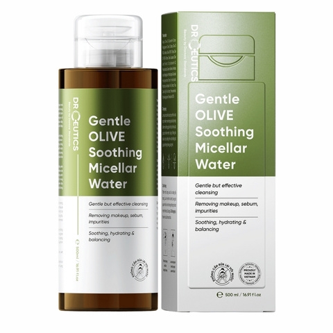 Nước Tẩy Trang Làm Sạch Sâu, Dưỡng Ẩm DrCeutics Gentle Olive Soothing Micellar Water 500ml
