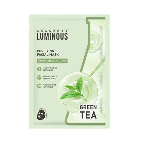 Mặt Nạ Trà Xanh Colorkey Luminous Purifying Facial Mask 25ml